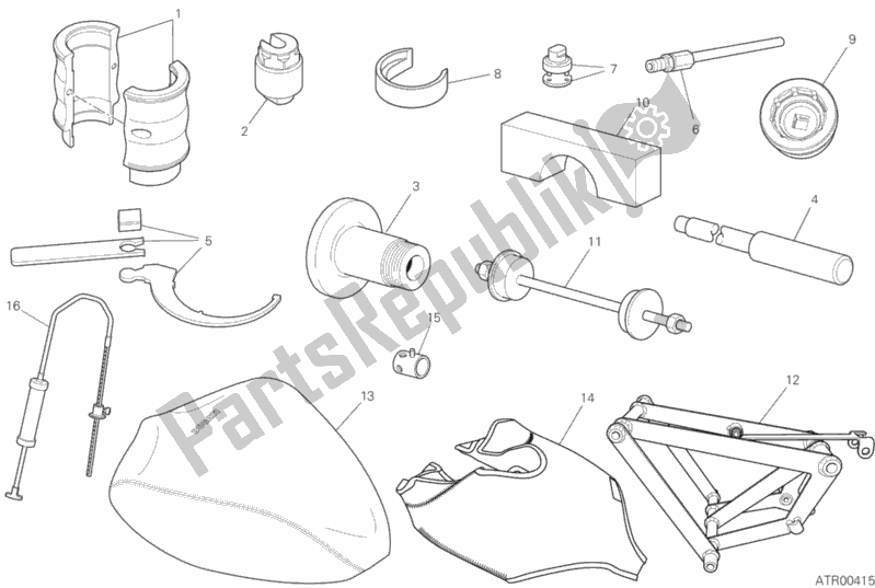 Todas las partes para Herramientas De Servicio De Taller (marco) de Ducati Streetfighter V4 USA 1103 2020